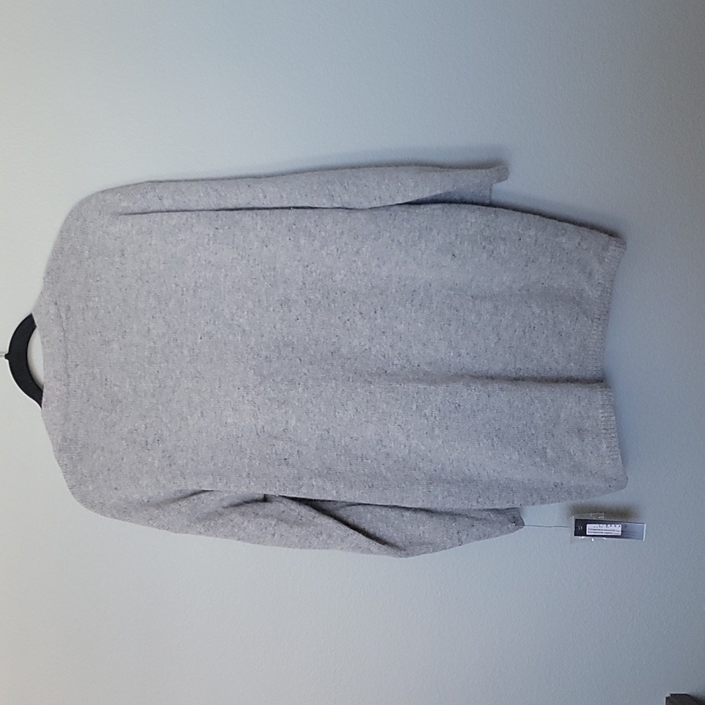 Cirana Preppy Academia NWT XL gray wool blend long line cardigan - Picture 7 of 7